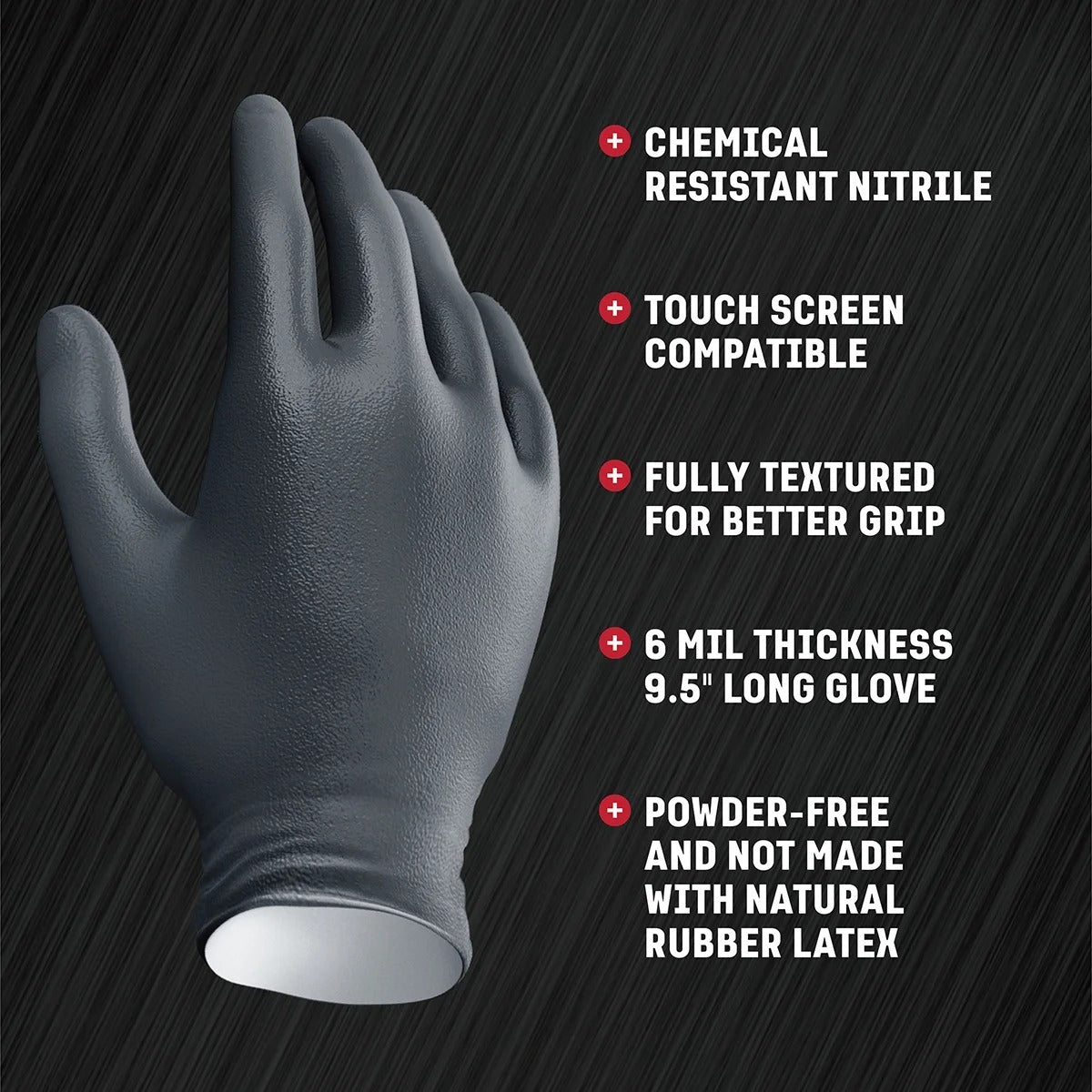 (100PCS) Nitrile Exam Gloves, Black Latex Free Powder Free Disposable Gloves for Medical, Cooking, Cleaning, and Auto repair, etc.