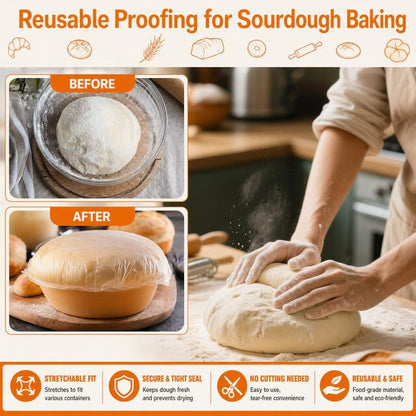 🔥100Pcs Medium Reusable Elastic Plastic Bowl Covers - Kitchen Bread Proofing🛒（副本）