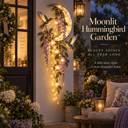 🐦🌸 Hummingbird Moonlight Cascade™ – Lighted Wisteria Wall Decor