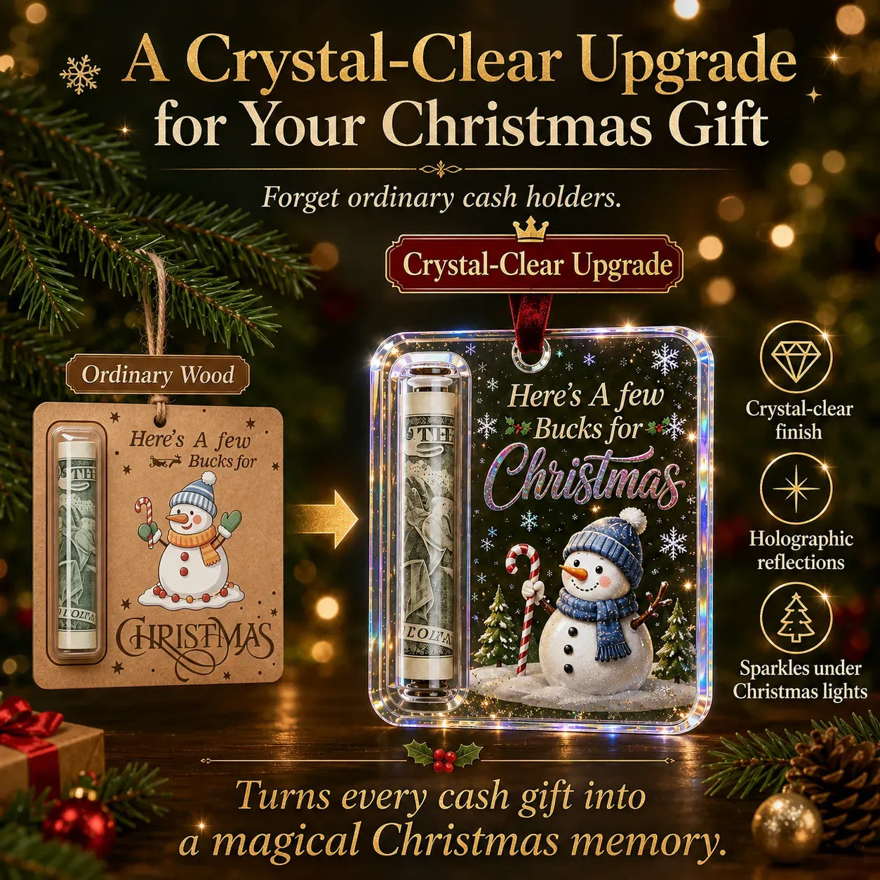 🔥LAST DAY 50% OFF - 🎄Christmas Cash Gift Ornament- Make Cash Feel Like A Real Christmas Gift💵