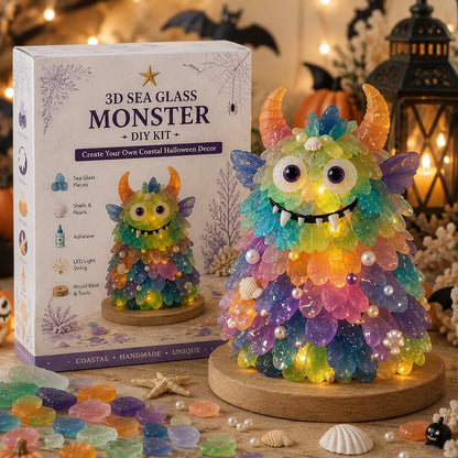 🔥😍 Last Day 49% OFF – 🎃 Beginner-Friendly DIY Lighted Sea Glass Halloween Character Kit Collection | Complete Kit with Sea Glass Pieces, LED Lights & Step-by-Step Guide Included 💕
