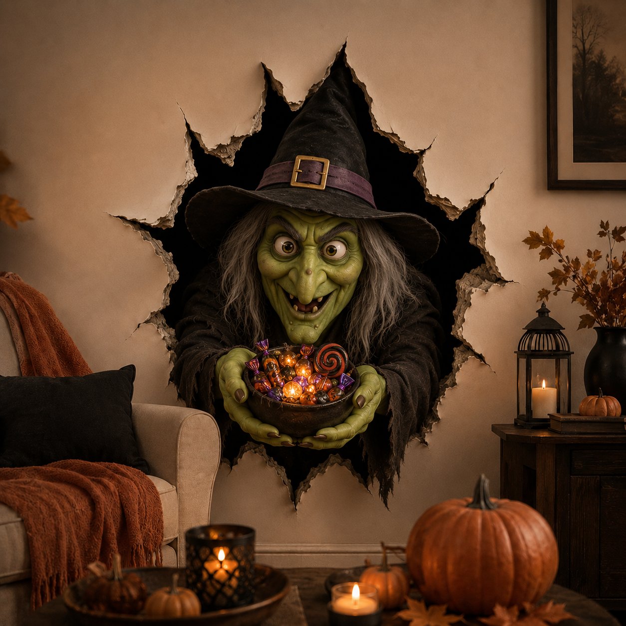 🔥Last Day 50% OFF-Halloween Break-In 3D Wall Decals