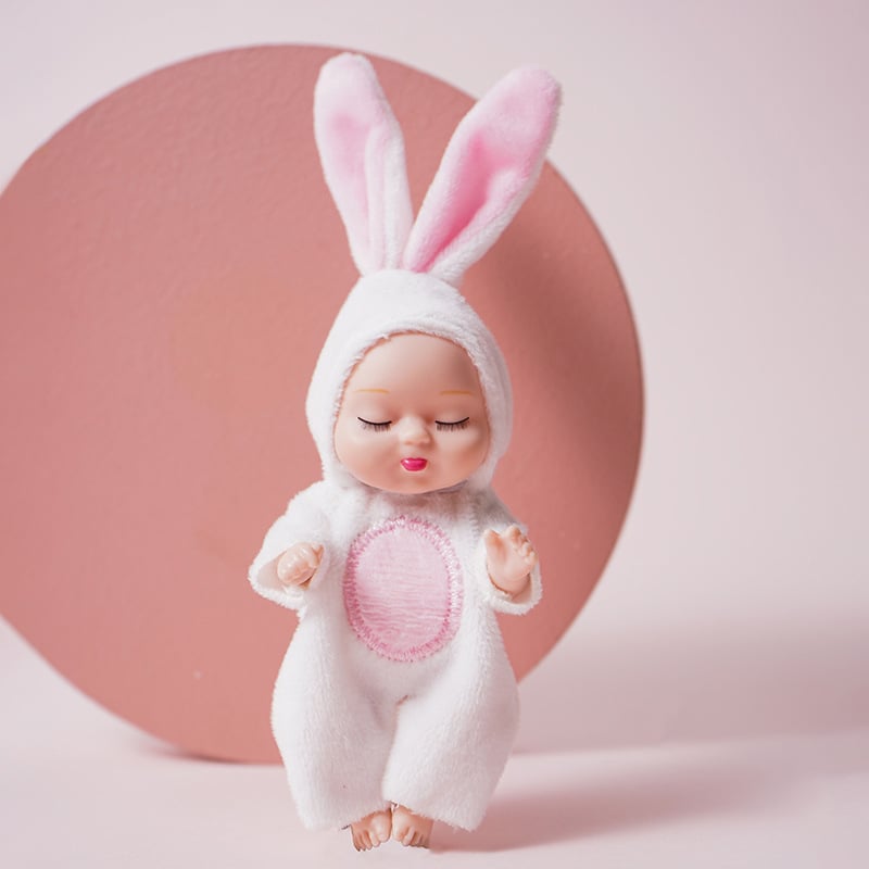 🐰 Funny Baby Pose & Play Dolls – Bend, Dress & Smile! 👶✨6-Piece Poseable Tiny Dolls with Removable Costumes