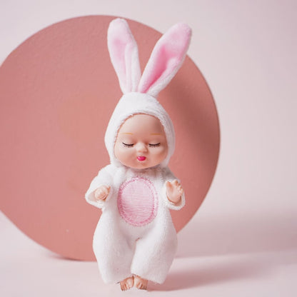 🐰 Funny Baby Pose & Play Dolls – Bend, Dress & Smile! 👶✨6-Piece Poseable Tiny Dolls with Removable Costumes