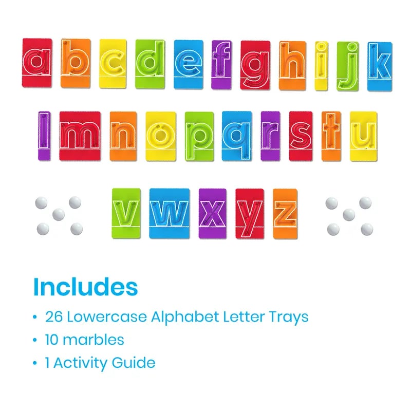 🔤Marble Tracers - Lowercase Letters🌀Roll Into Letter-Writing Fun!🎁Activity Guide Include FREE Letter Formation Poem