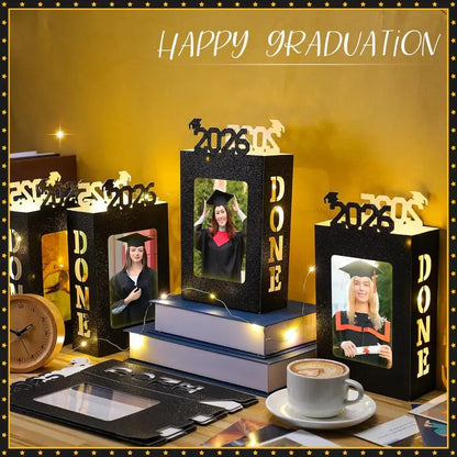 🔥Last Day 49% OFF - 4/8Pcs Graduation Centerpieces for Class of 2026 Fit 4x6in Photo | Fillable Picture Box