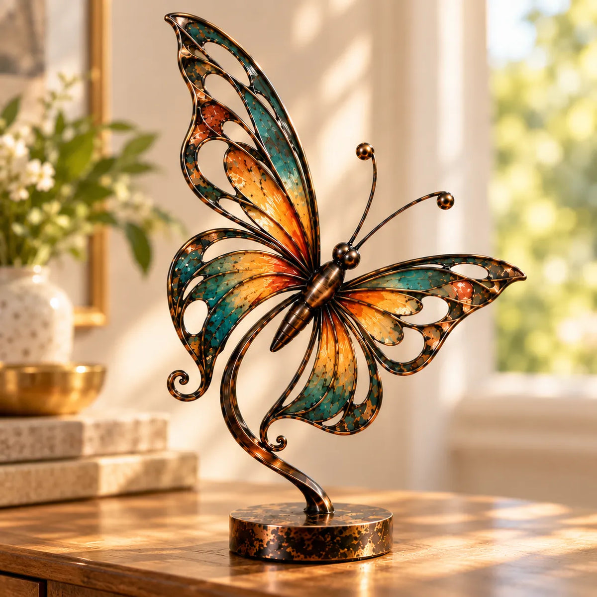 Flowing Metal Butterfly Sculpture