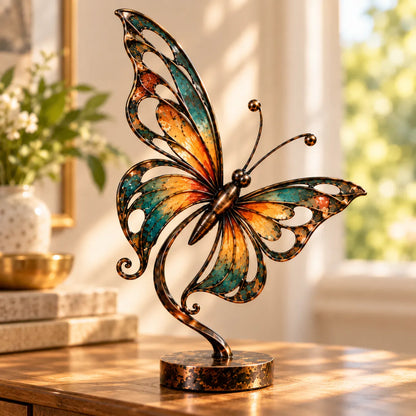 Flowing Metal Butterfly Sculpture
