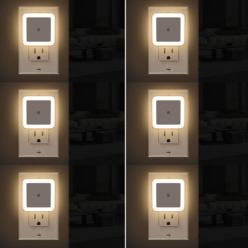 6pcs Night Light, Night Lights Plug into Wall , Nightlight Plug in Night Lights, Dusk to Dawn Night Lamp Led Night Light for Bedroom, Bathroom, Hallway Warm White