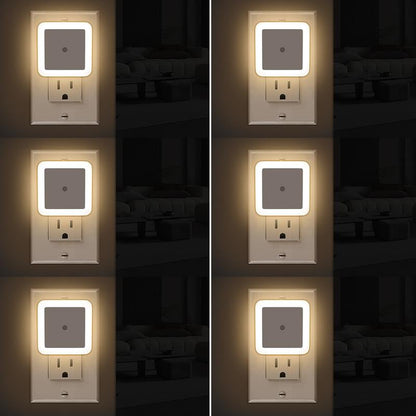 6pcs Night Light, Night Lights Plug into Wall , Nightlight Plug in Night Lights, Dusk to Dawn Night Lamp Led Night Light for Bedroom, Bathroom, Hallway Warm White