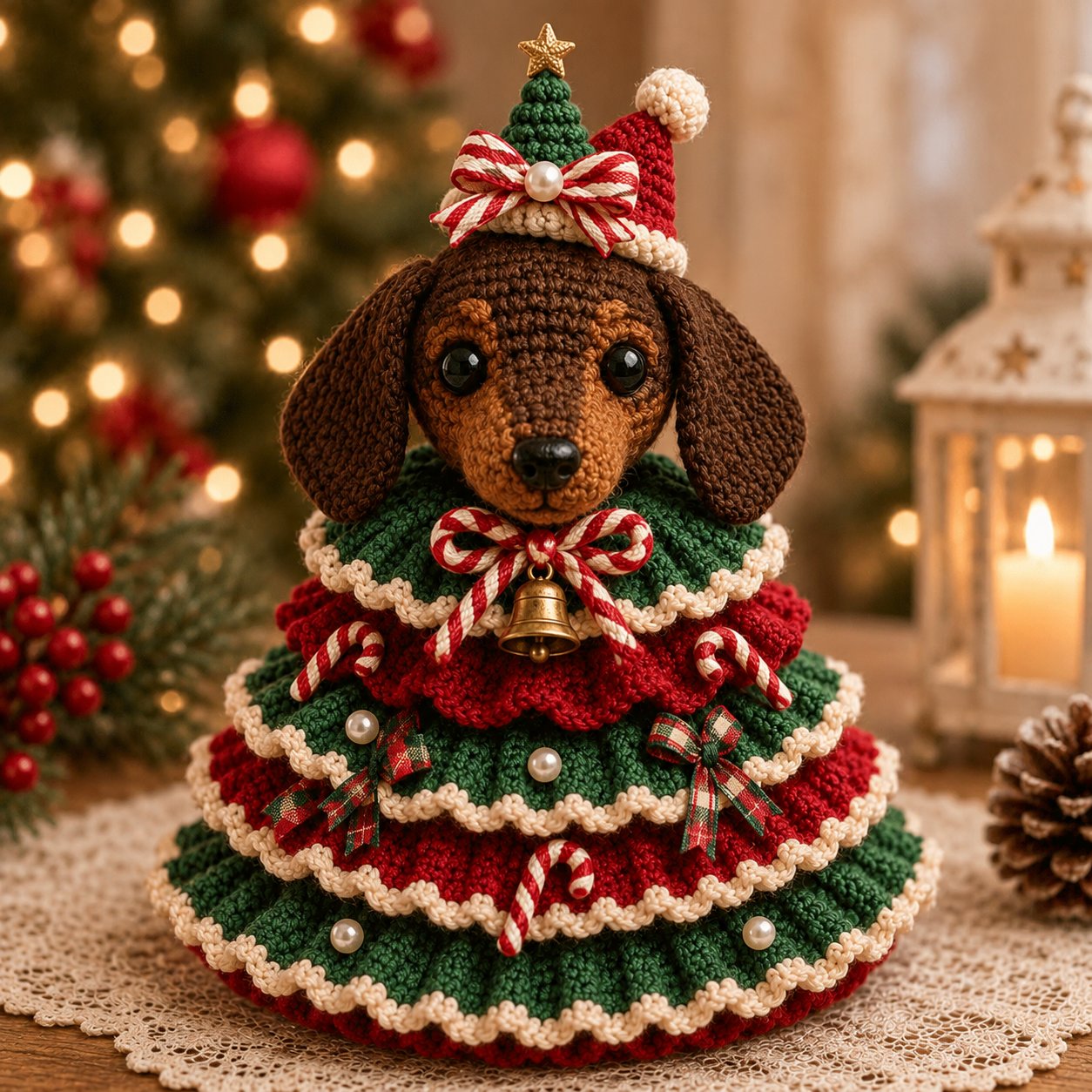 🎄 Crochet Animal Christmas Tree DIY Kit