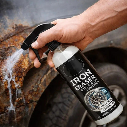 🚘✨️Iron Eraser Spray – 💪🏼Heavy-Duty Iron Remover For Wheel & Paint🏁 | Aluminum-Safe No Damage Restore Gloss✨