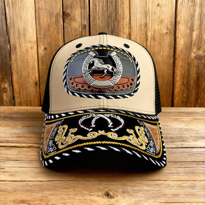 🔥Last day 60% off- Western trucker cap with unique embroidery and pin
