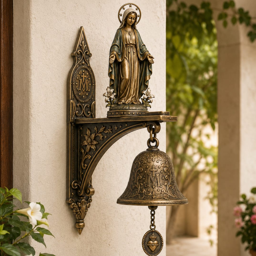 ✨ Our Lady of Grace Bronze Miraculous Medal Wall Bell  🙏