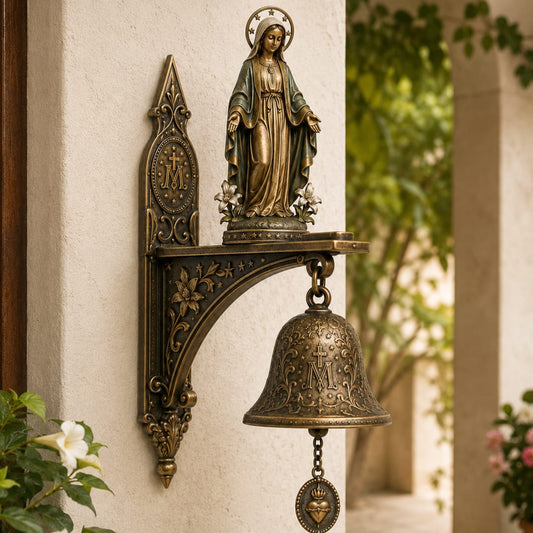 ✨ Our Lady of Grace Bronze Miraculous Medal Wall Bell  🙏