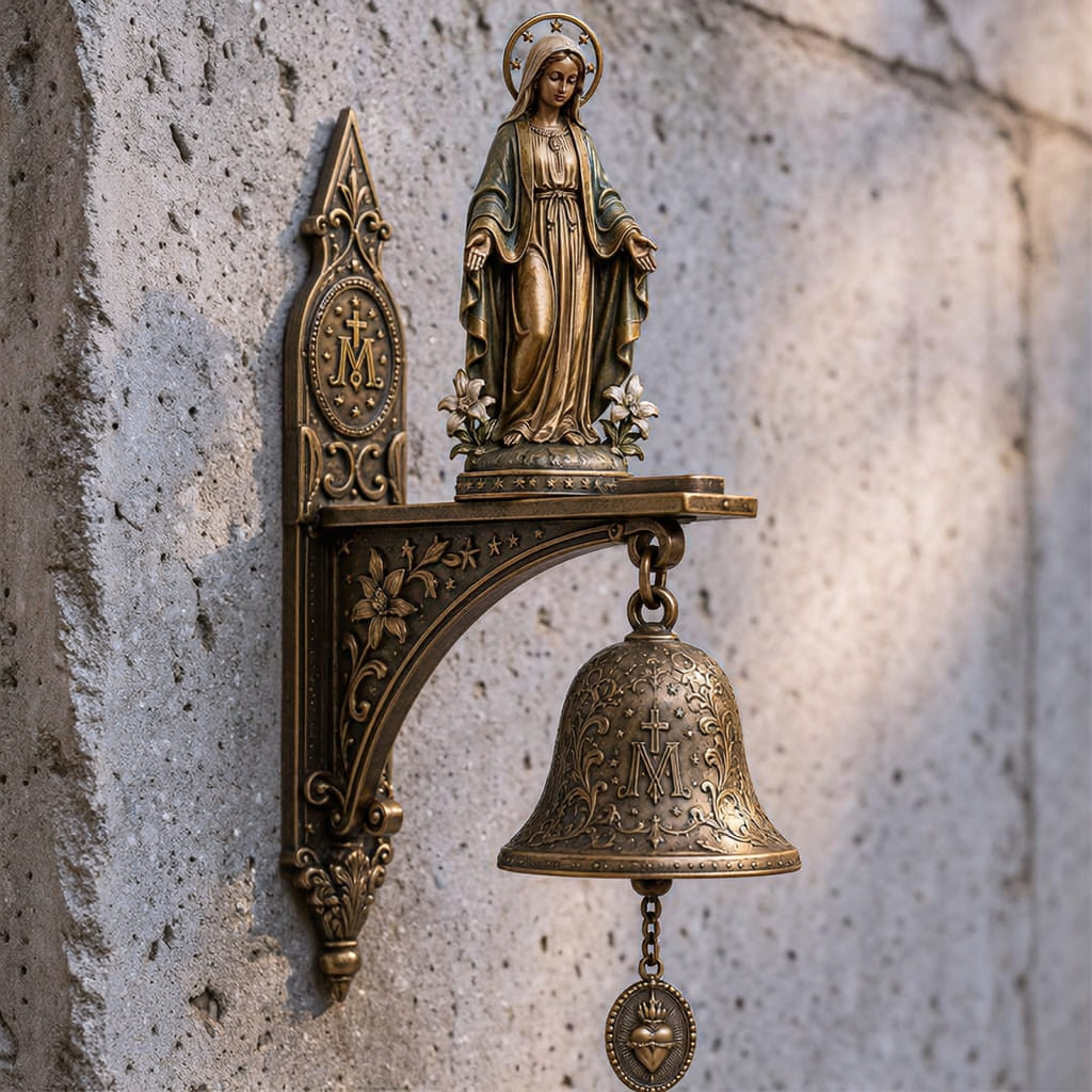 ✨ Our Lady of Grace Bronze Miraculous Medal Wall Bell  🙏