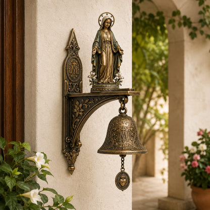 ✨ Our Lady of Grace Bronze Miraculous Medal Wall Bell  🙏