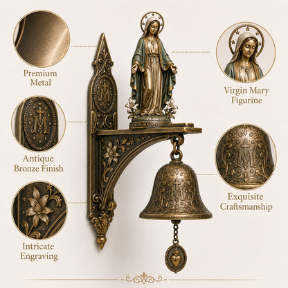 ✨ Our Lady of Grace Bronze Miraculous Medal Wall Bell  🙏
