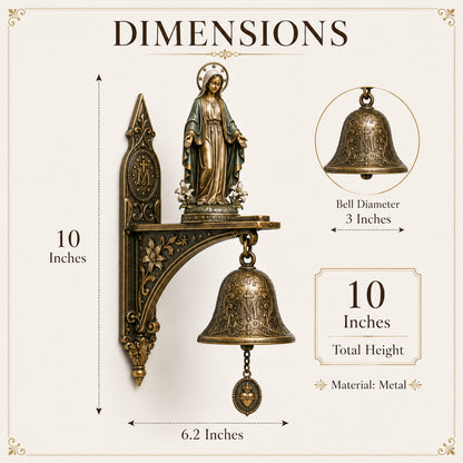 ✨ Our Lady of Grace Bronze Miraculous Medal Wall Bell  🙏