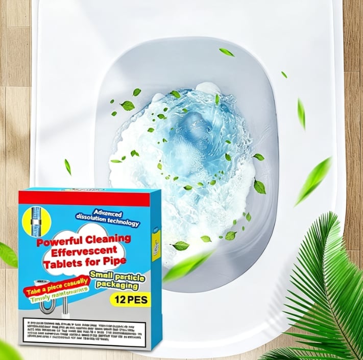 🔥HOT SALE🔥🔥49% OFF ❤️Powerful Cleaning Effervescent Tablets for Pipe, Fast Dissolve Hair Grease Clogs, Deodorizing Antibacterial Pipe Cleaner for Sink Toilet Floor Drain