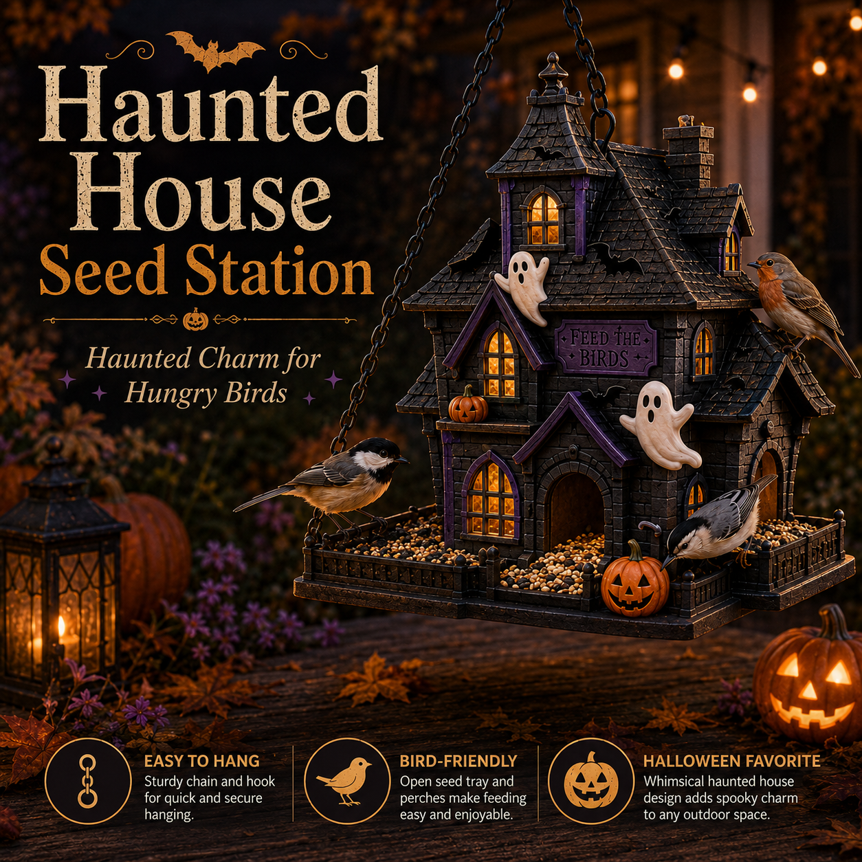 🎃 Halloween Bird Feeder Collection™ – Spooky Hanging Garden Decor & Wild Bird Feeder