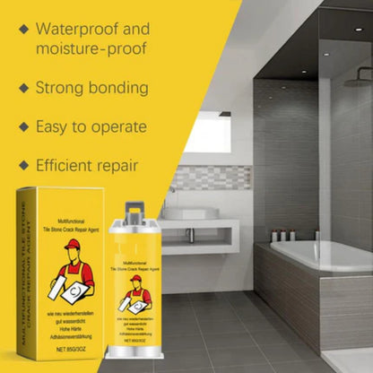 🔥🔧Quick-Drying Tile Repair Glue - Complete Tool Kit for DIY – Fix Cracks Permanently in Minutes!✨