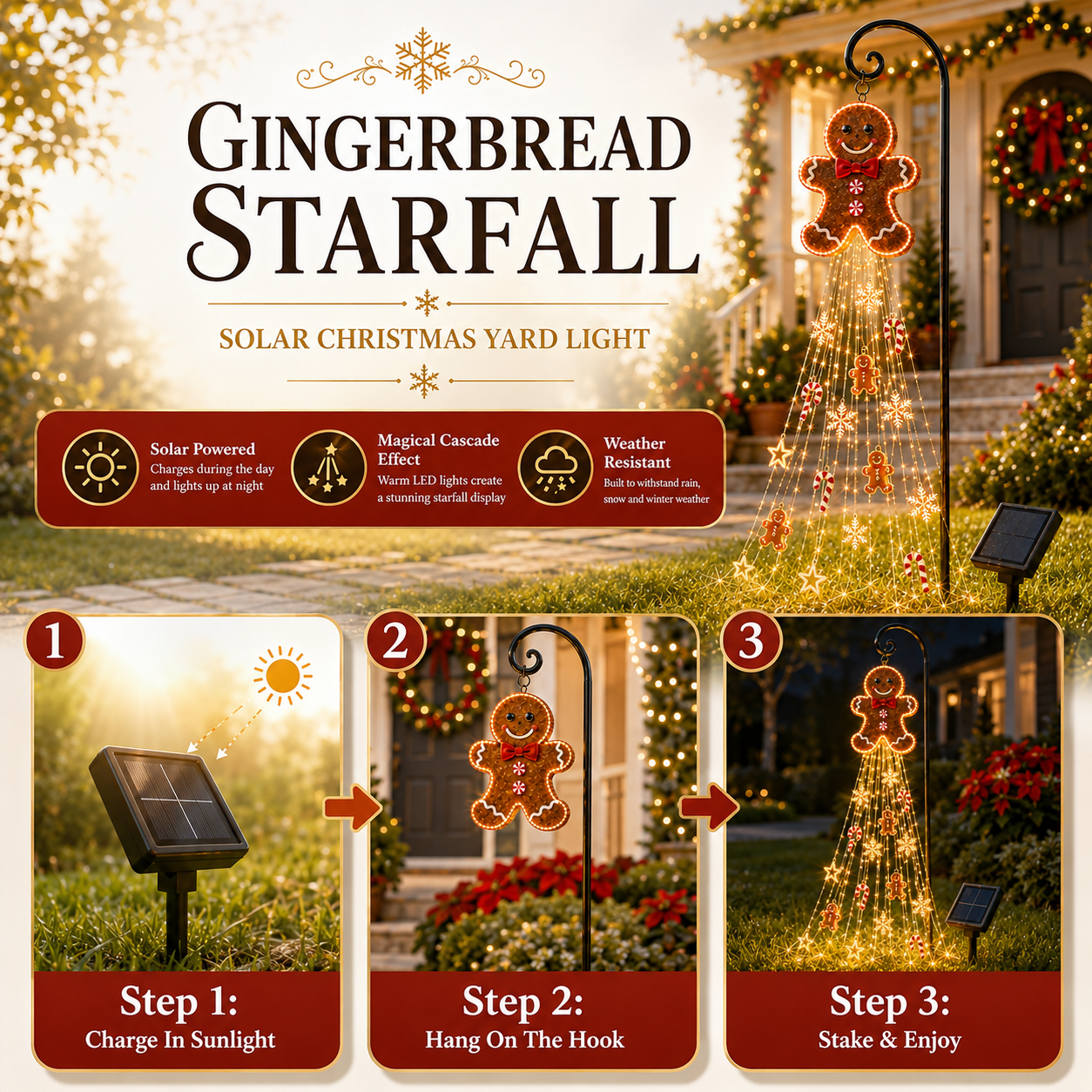 Gingerbread Starfall installation
