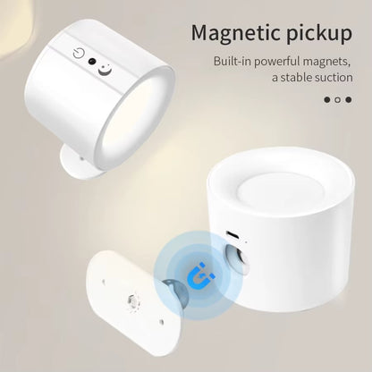 2 Pack 360° Rotatable Rechargeable Touch Wall Lamp with Double Sided Light Source