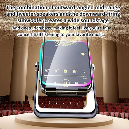 🎶📱  5-in-1 Wireless Induction Bluetooth Speaker with Adjustable Phone Stand