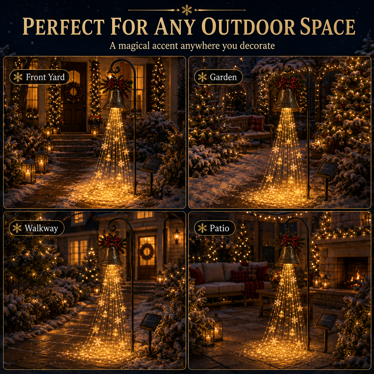 Christmas Bell Cascade outdoor decorating ideas