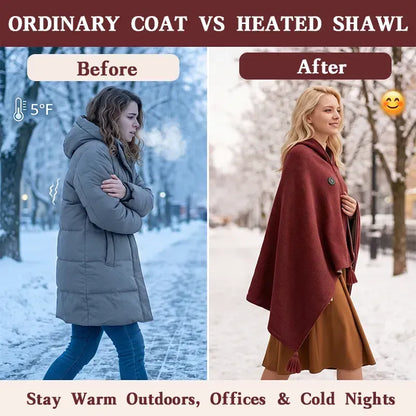 Early Winter Sale: 49% Off -❄️ Portable Heated Blanket Shawl | 15-Second Heating, 3 Heat Levels & Ultra-Soft Winter Comfort 🔥