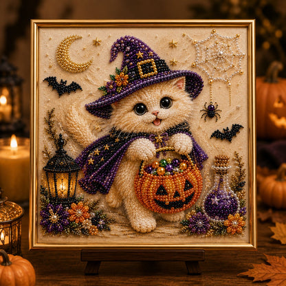 DIY Halloween Cat Pearl Bead Painting Kit 🐈‍⬛🎃