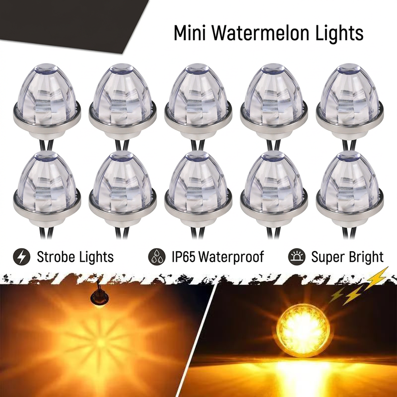3/4 Inch LED Amber Watermelon Side Marker Light