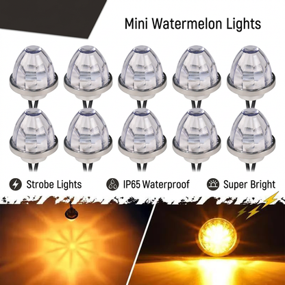 3/4 Inch LED Amber Watermelon Side Marker Light