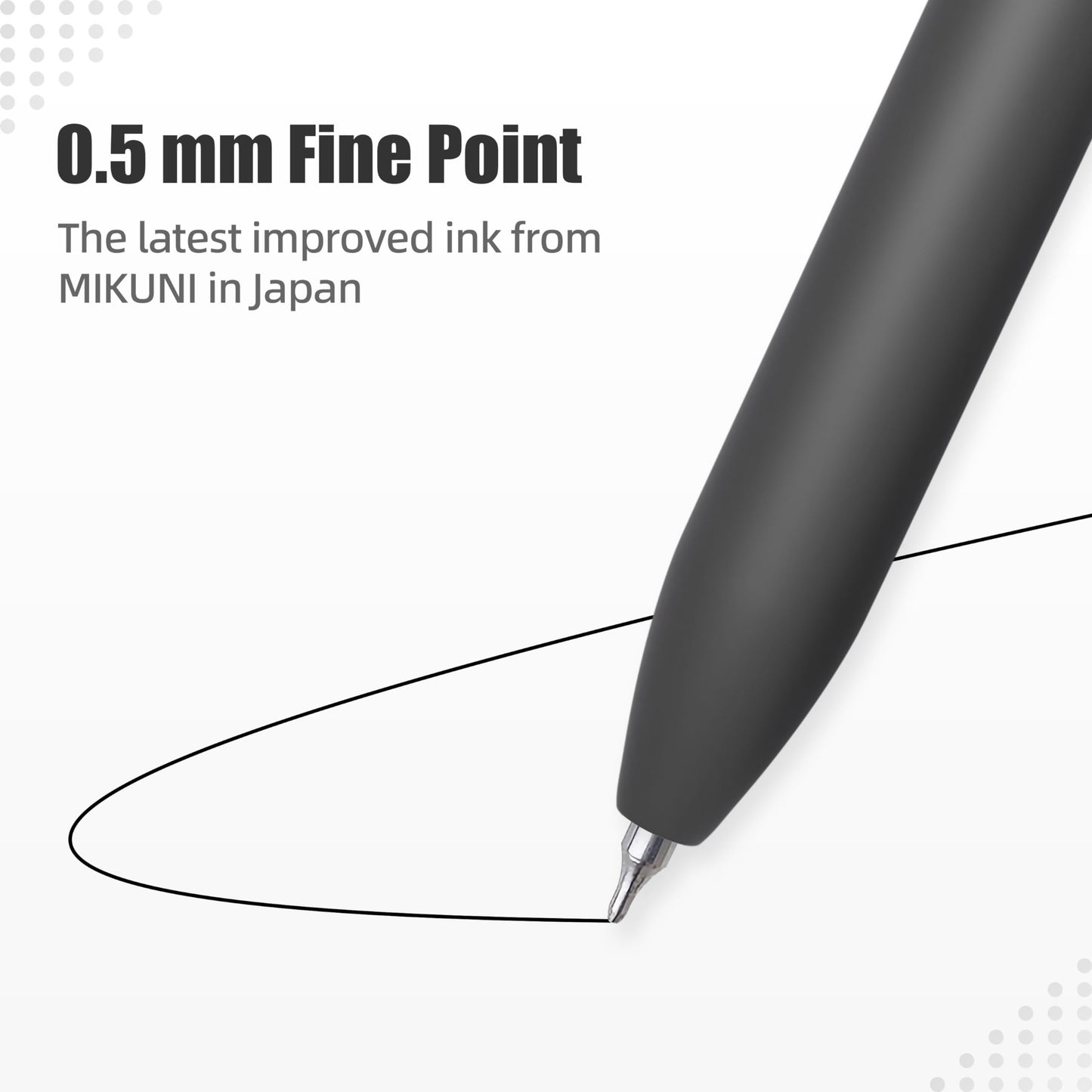 🔥6Pcs 0.5mm Black Retractable Gel Pens, Quick Dry Fine Point