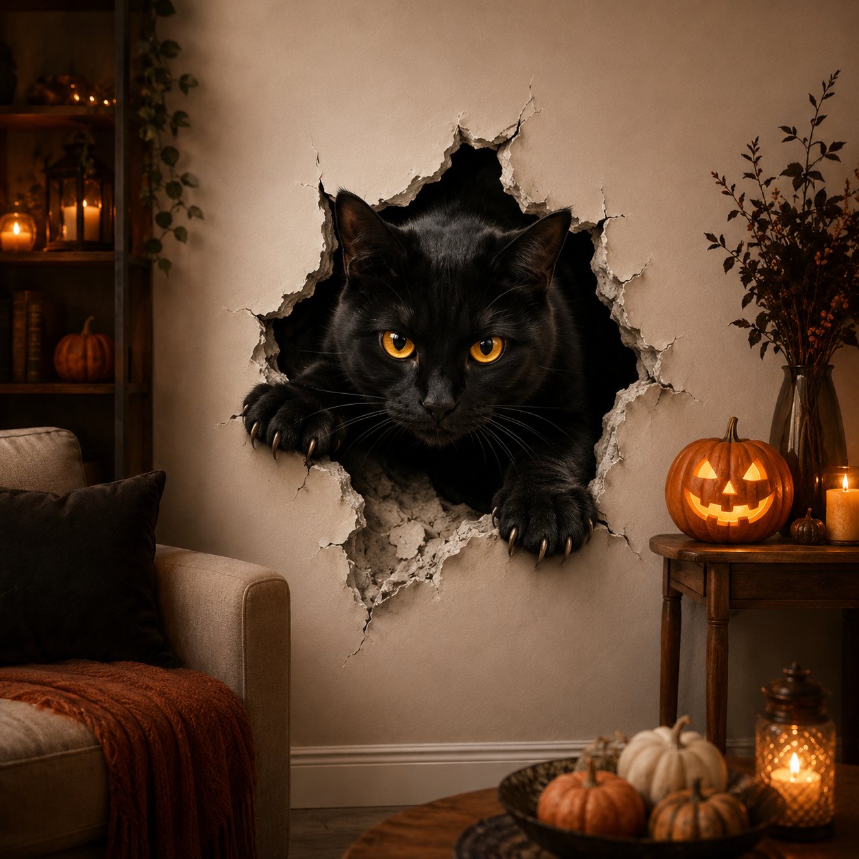 🔥Last Day 50% OFF-Halloween Break-In 3D Wall Decals