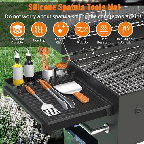 🔥 Silicone BBQ Side Shelf Mat — Keep Tools Clean & Close