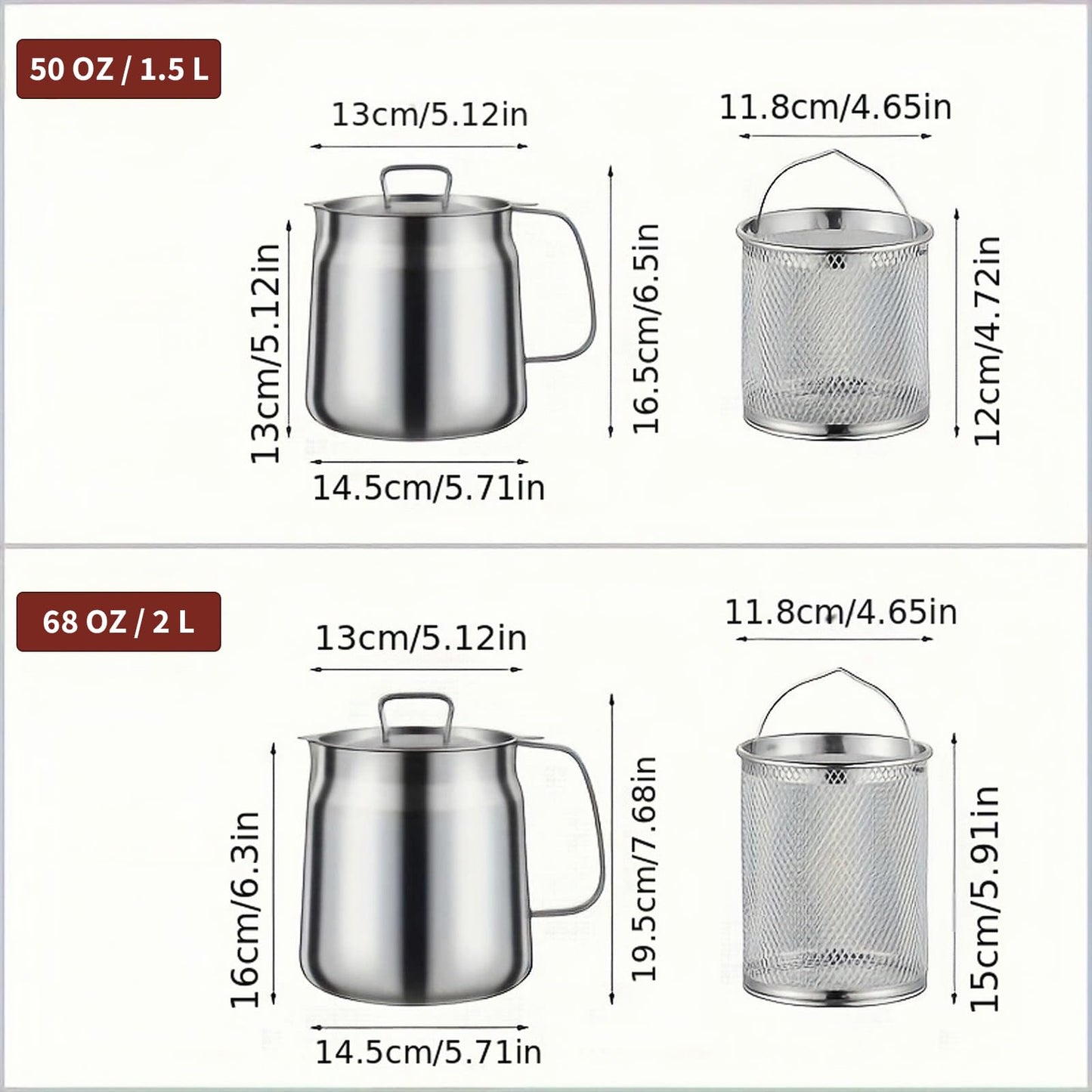 🔥LAST DAY 50% OFF-68oz Stainless Steel Deep Fryer Pot