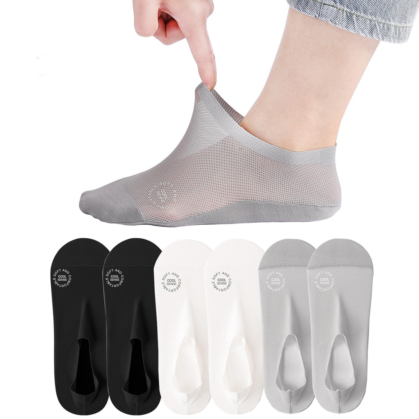 💯 Ultra Thin No Show Liner Socks – Non Slip & Hidden Fit ✨