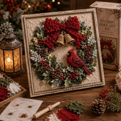 🎄 3D Christmas Fabric Poke Art Kit