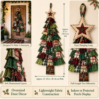 ⏳ Last Day 49% OFF – 🎄Beginner-Friendly DIY Oversized Patchwork Christmas Tree Door Hanging Kit | Complete Kit with All Tools & Step-by-Step Guide Included 💕