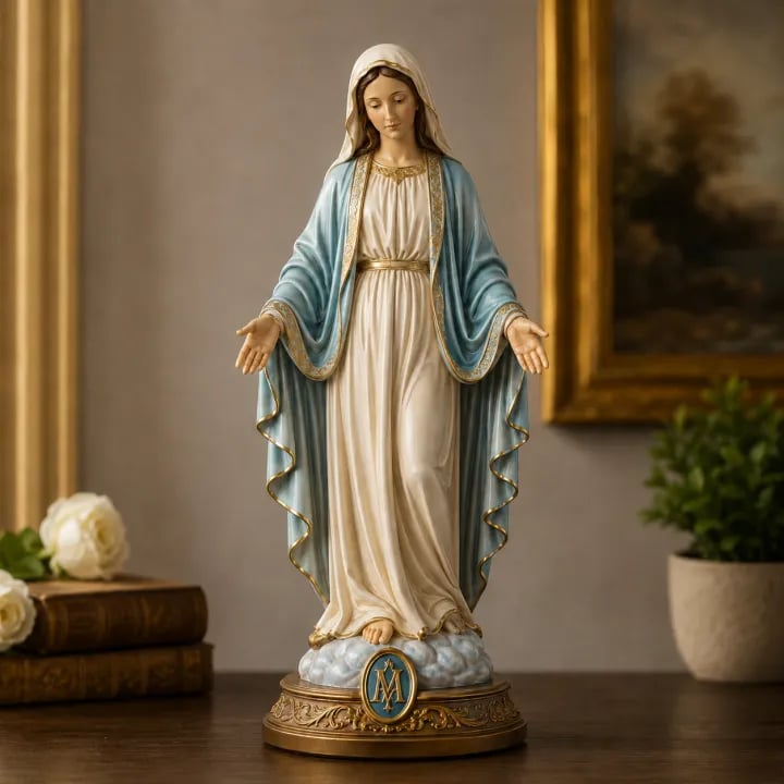 ✝️Sacred Heart & Blessed Mother Religious Statue Set – Elegant Christian Home Décor