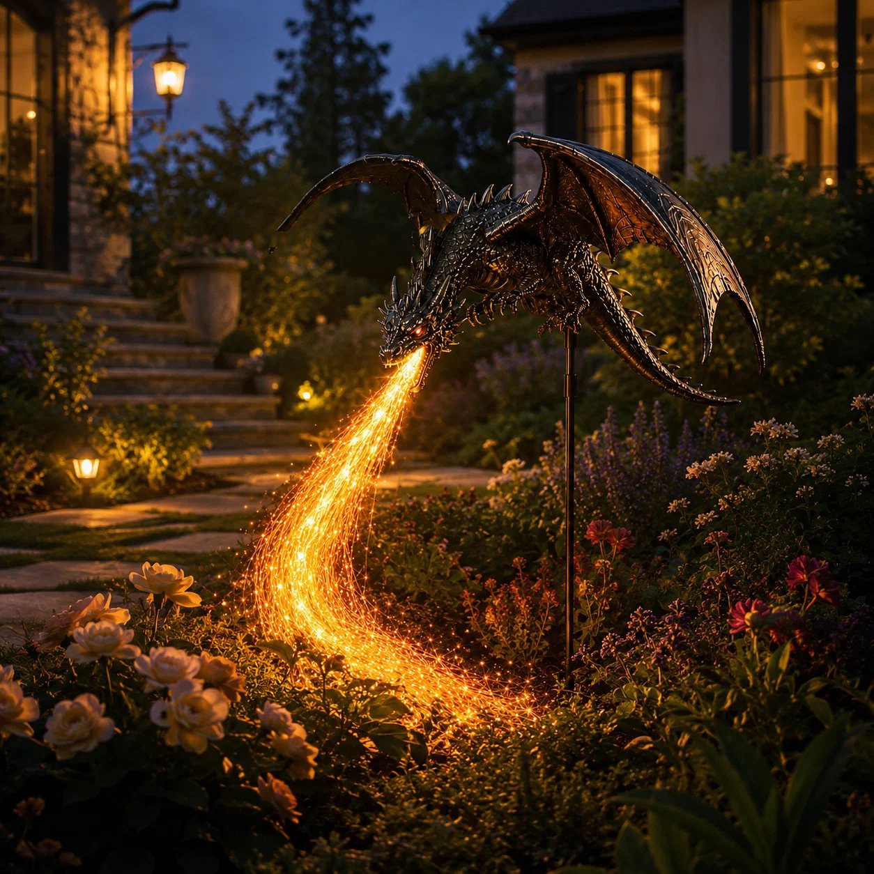 🔥🐲Solar Dragon Fire Garden Light