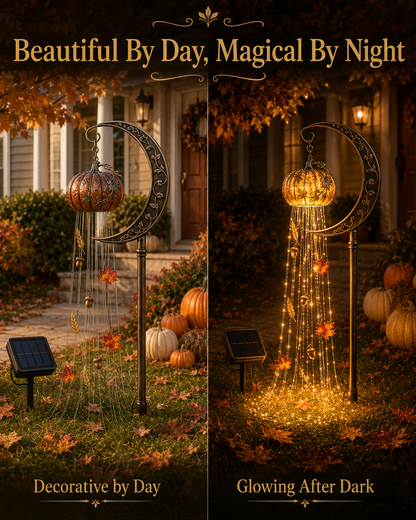 🎃 Harvest Moon Pumpkin Glow™ Solar Cascade Yard Light