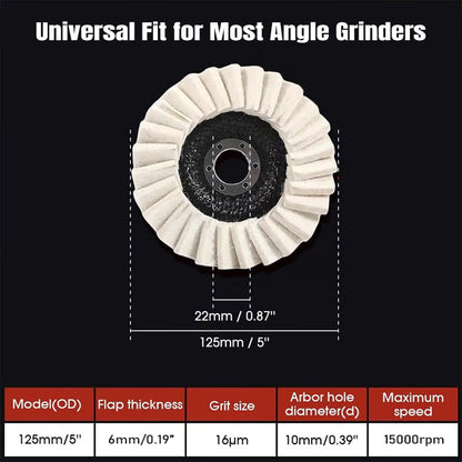 Premium Wool Felt Polishing Flap Disc for Angle Grinders – Effortless Mirror Finish