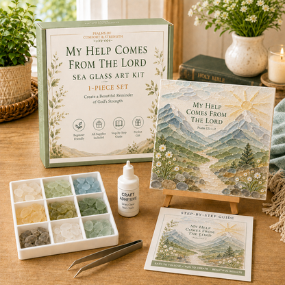 🔥 LAST DAY 49% OFF✝️ Psalms of Comfort & Strength Sea Glass Art Kit