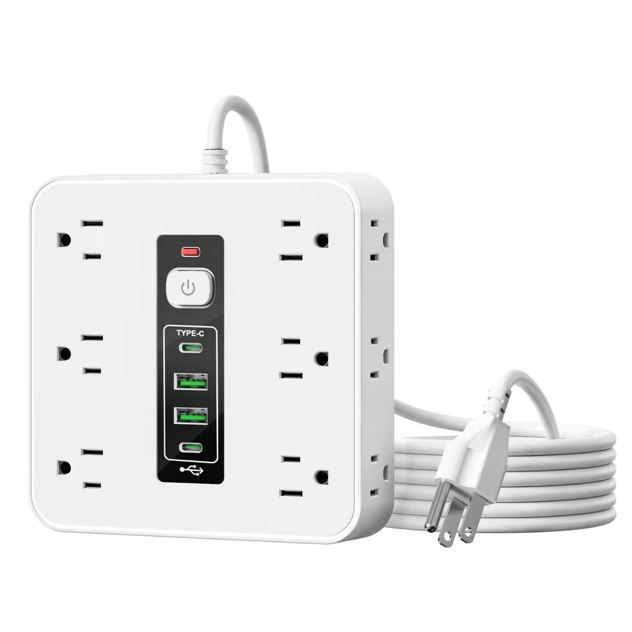 ⚡16-in-1 Power Strip with Switch & Surge Protection,ETL Listed Fireproof Power Strip