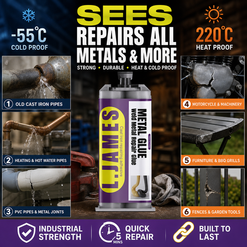 🔥Hot Sale 48% OFF🔥 Metal Weld Repair Glue – 2-Part Epoxy, Waterproof, Heat-Resistant, Drillable 🔧