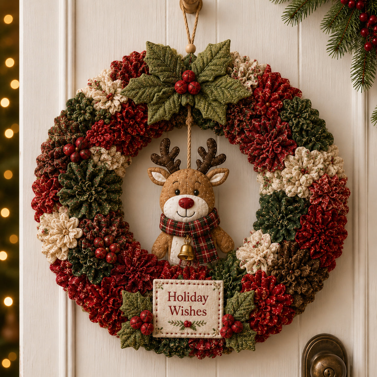 🔥49% Off Last Day - BUY 3 GET 1 FREE🔥🎄 3D Fabric Poke Wreath DIY Kit