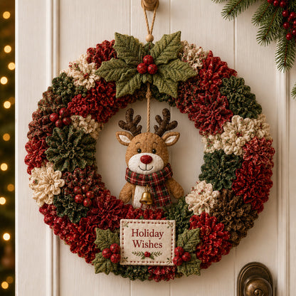 🔥49% Off Last Day - BUY 3 GET 1 FREE🔥🎄 3D Fabric Poke Wreath DIY Kit